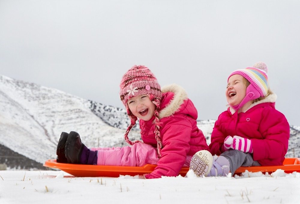 Children doing winter sports
