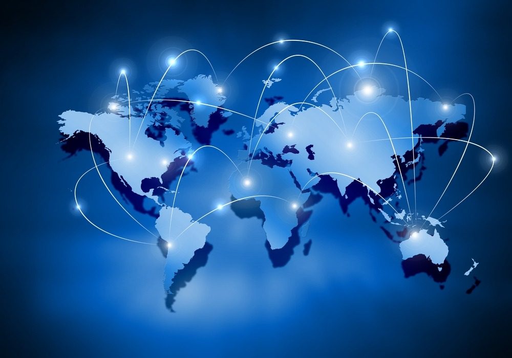world map showing several destinations